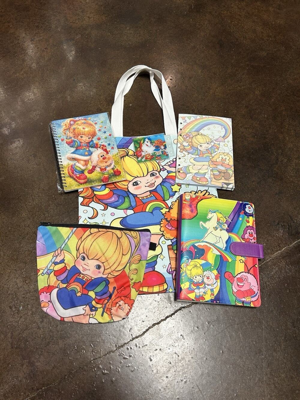 Rainbow Brite A5 binder with matching paper, tote bag, Divider Bundle